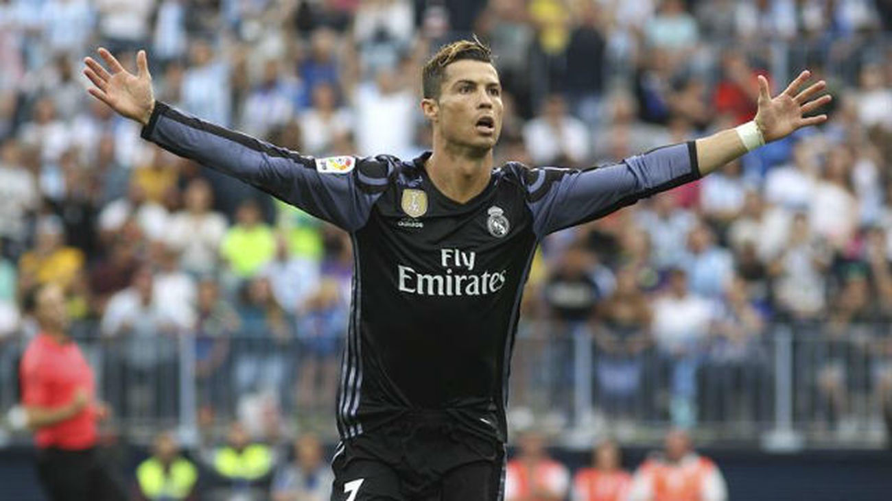 Málaga, 0 - Real Madrid 1. Gol de Cristiano Ronaldo