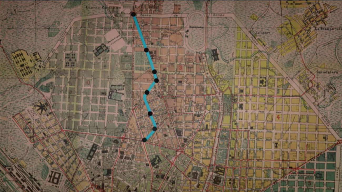 Recorrido inicial del metro de Madrid