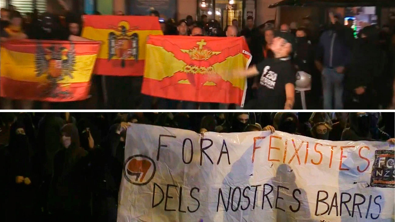 Los Mossos intentan evitar el choque entre concentraciones de ultras e independentistas