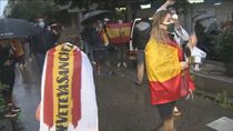 Dispositivo policial este jueves en la calle Núñez de Balboa para hacer cumplir el estado de alarma