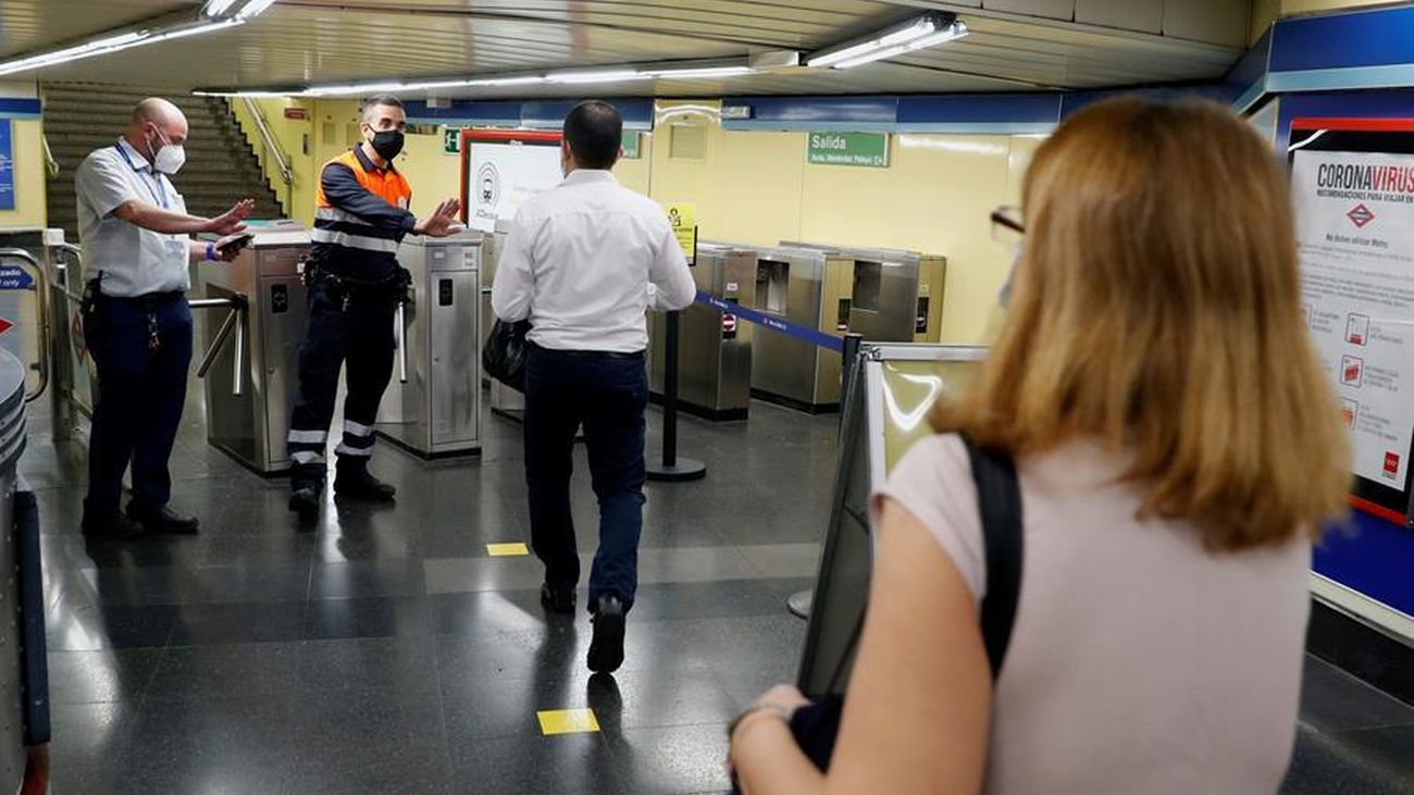Control de acceso a una estación de Metro de Madrid