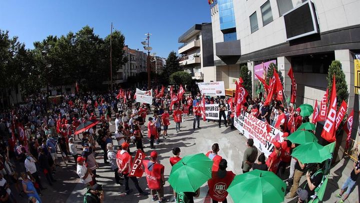 Protesta de los trabajadores de Airbus en Madrid