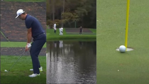 El alucinante hoyo de Jon Rahm en Augusta con triple bote en el agua